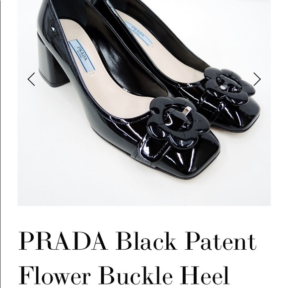 PRADA Black Patent Leather square toe 
 2.25" Block Heel Size 39| Fits Size 9 - Picture 5 of 6